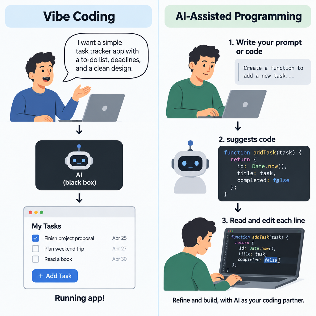 Vibe Coding vs AI-Assisted Comparison